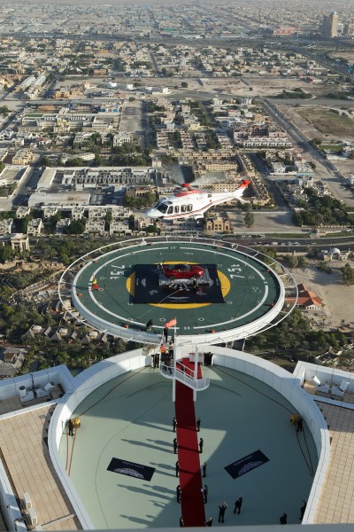 Aerials, UAE, Dubai, Burj Al Arab, Aston Martin centennial event