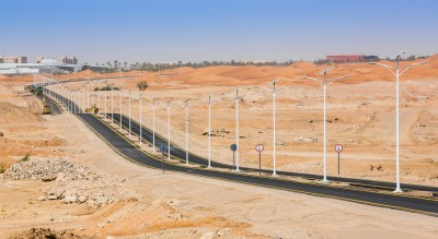 Construction, UAE, Al Ain, Solar Lamp Road