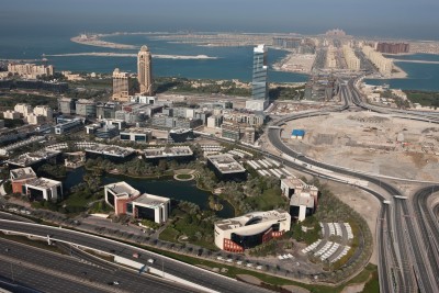 Aerials, UAE, Dubai, Dubai Media City, Palm Jumeirah