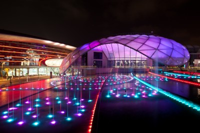 Architecture, UAE, Abu Dhabi, Yas Island, Ferrari World